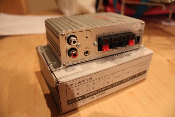 Mini stereo amp - rear
