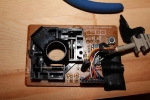 Amiga Mouse Repair - top view, preparing for soldering